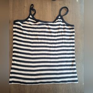 Classic Elements Black and White Striped Tank Top